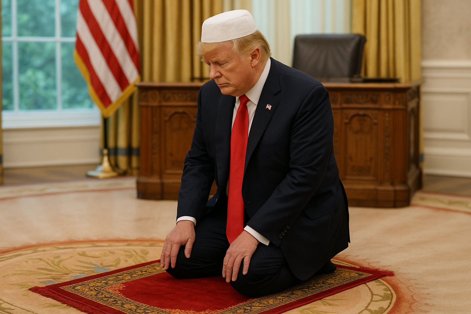 Trump Announces Conversion to Islam After Meeting With Mamdani