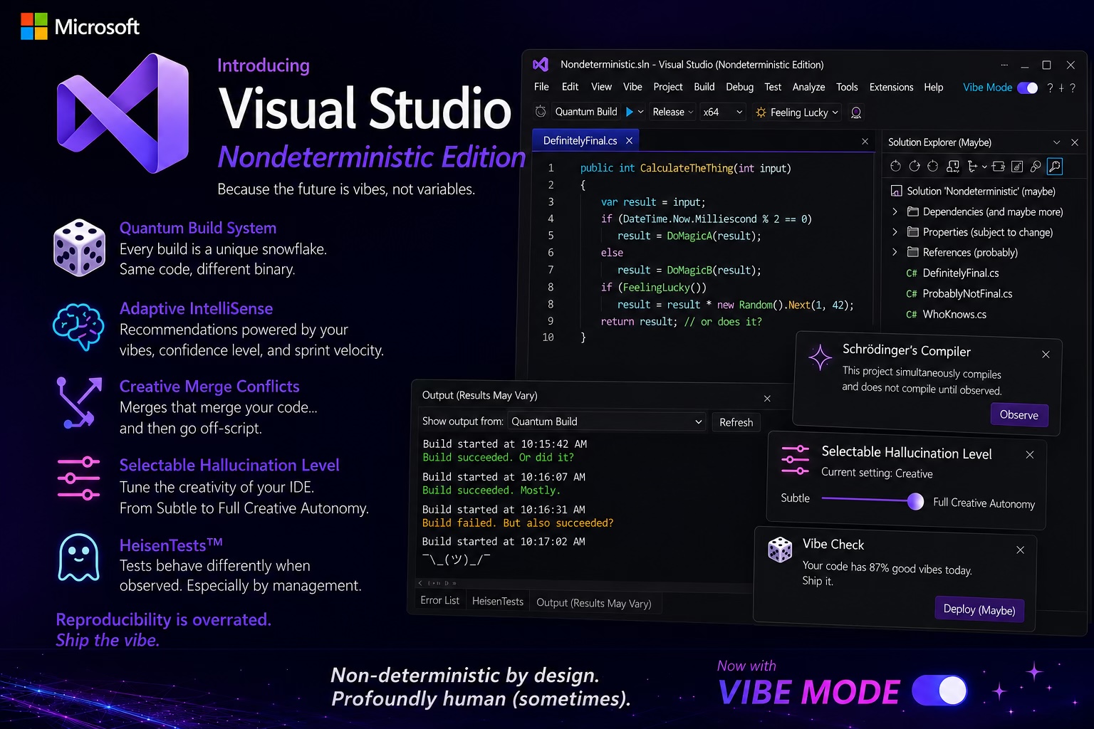 Microsoft Unveils Non-Deterministic Visual Studio to Better Support AI-Era Development
